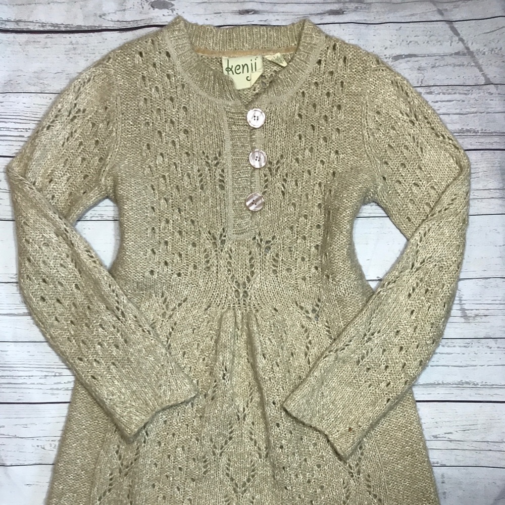 Anthropologie KENJIE open knit sweater dress tunic